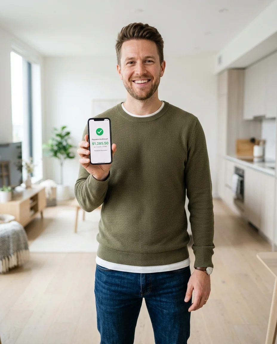 Entrepreneur reviewing payment dashboard